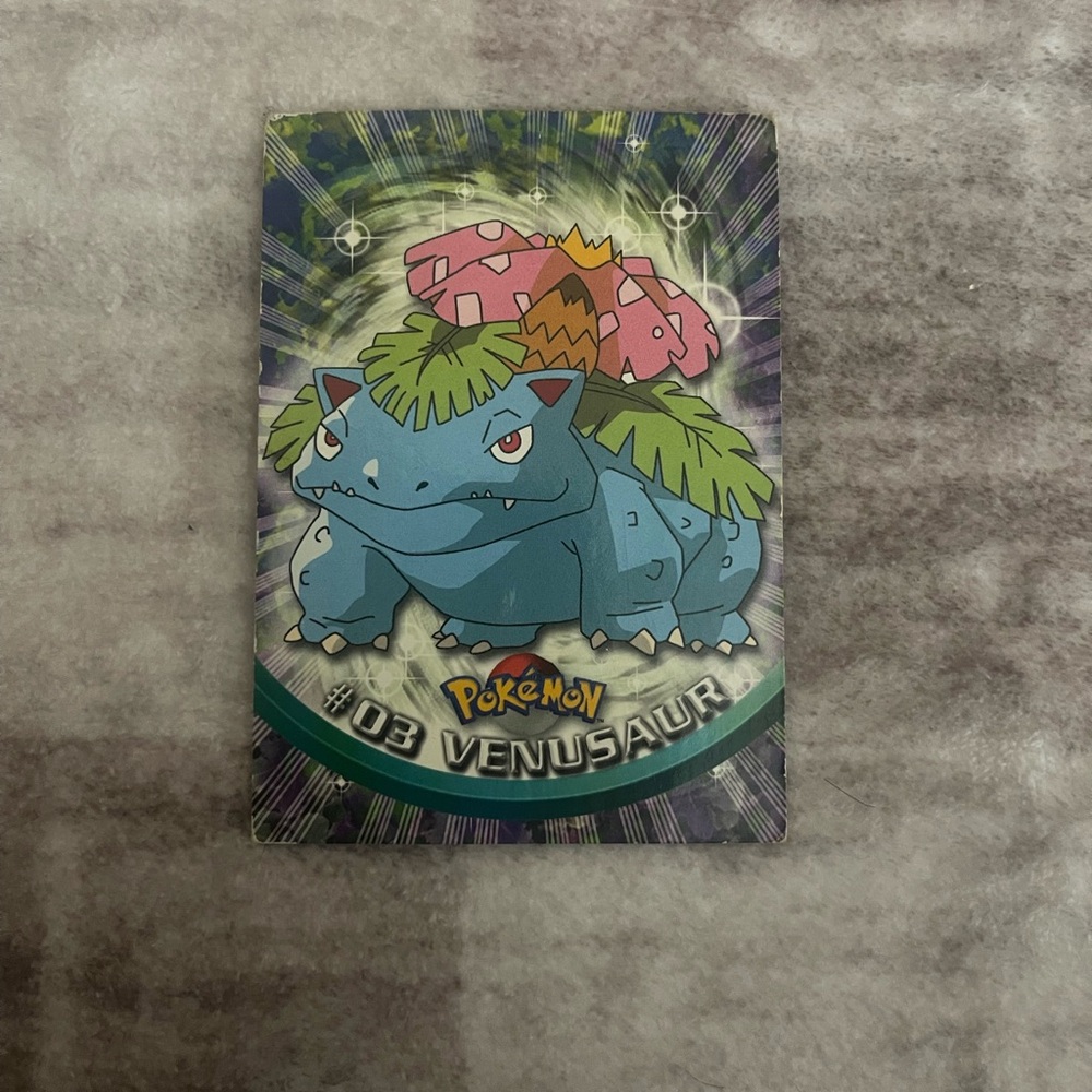 Pokemon Venusaur Card with Green and Pink Accents
